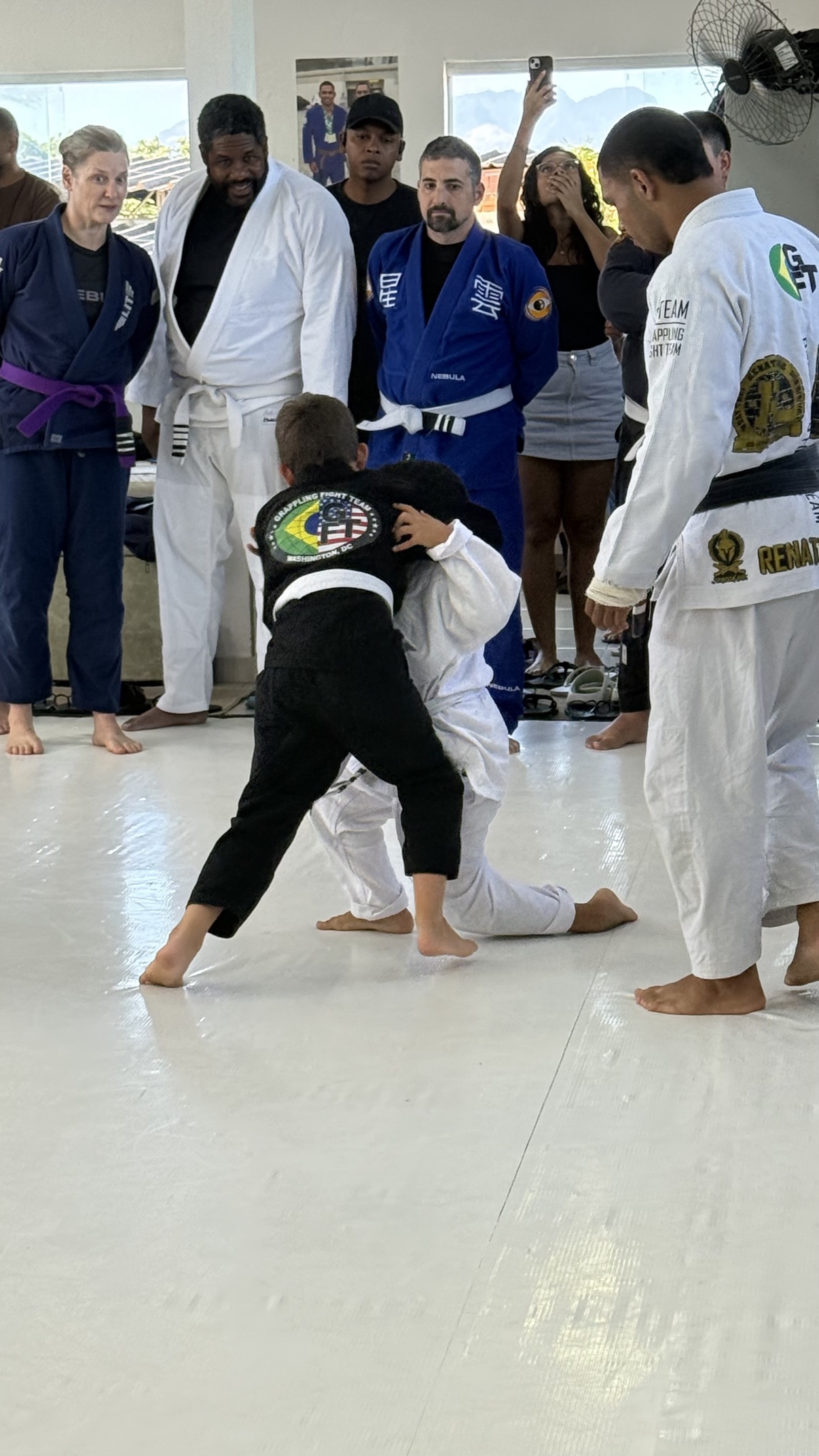 Kids training Jiu-Jitsu at an academy in Rio de Janeiro