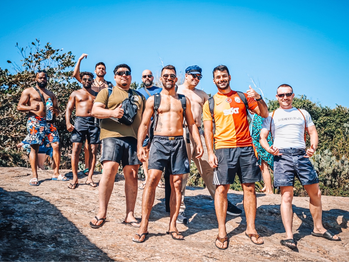 OSS Rio Tour group at a viewpoint overlooking Rio de Janeiro