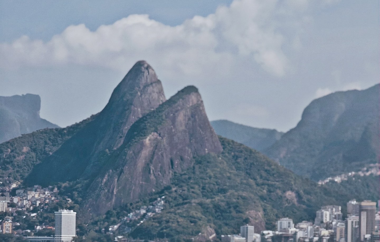Ipanema beach and Dois Irmãos seen from the water in Rio de Janeiro