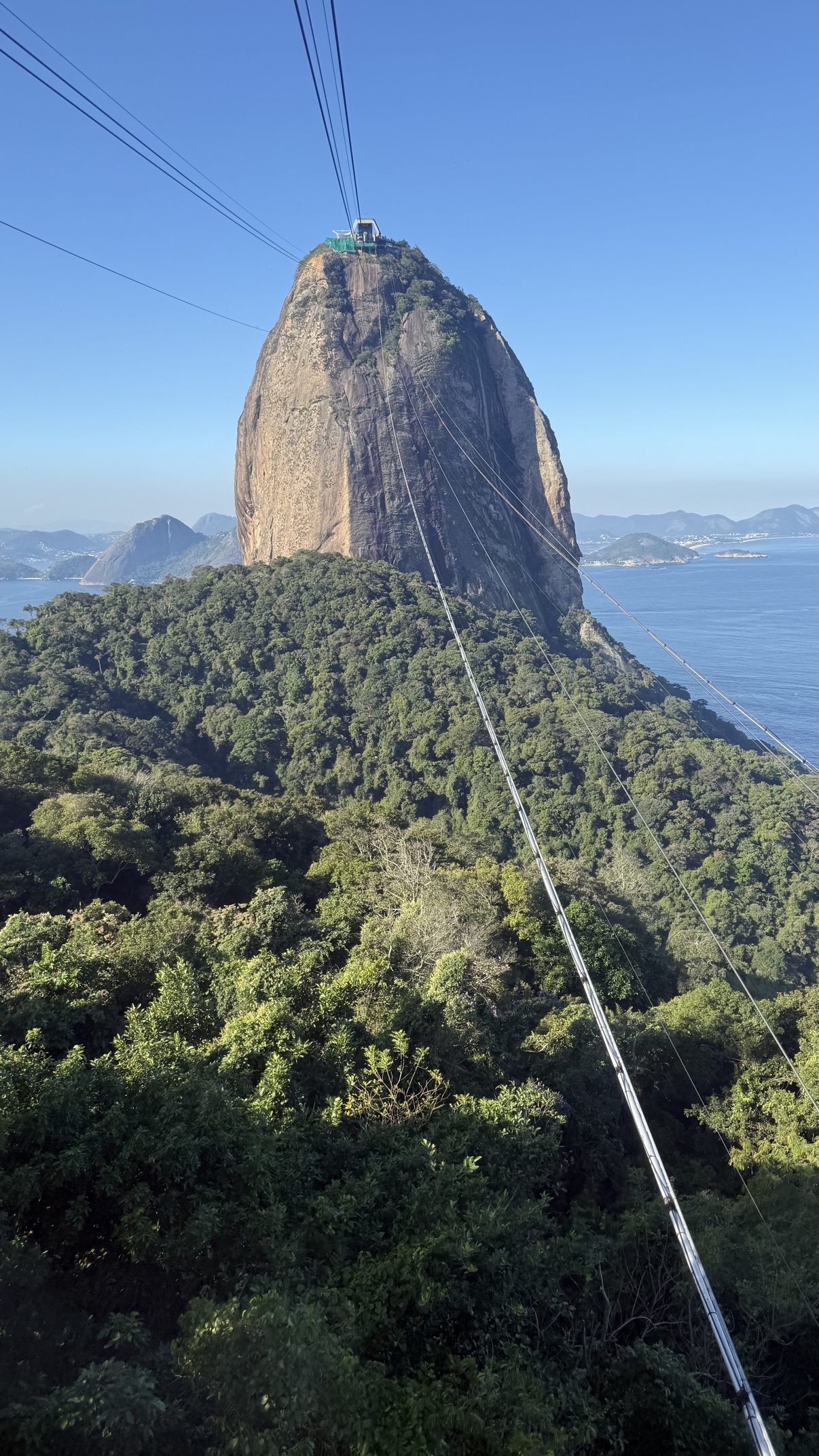 Sugarloaf Mountain from the cable car in Rio de Janeiro