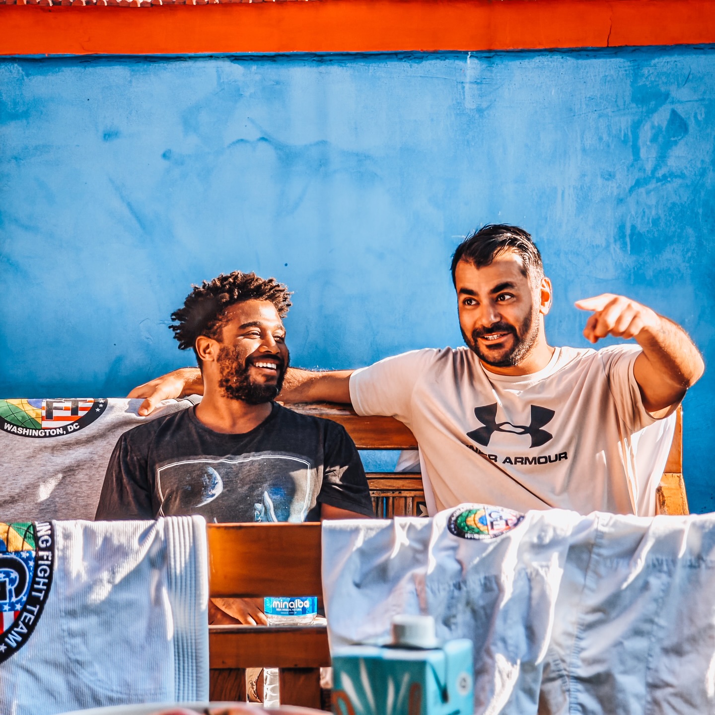 Two OSS Rio Tour members smiling on the Copacabana rooftop