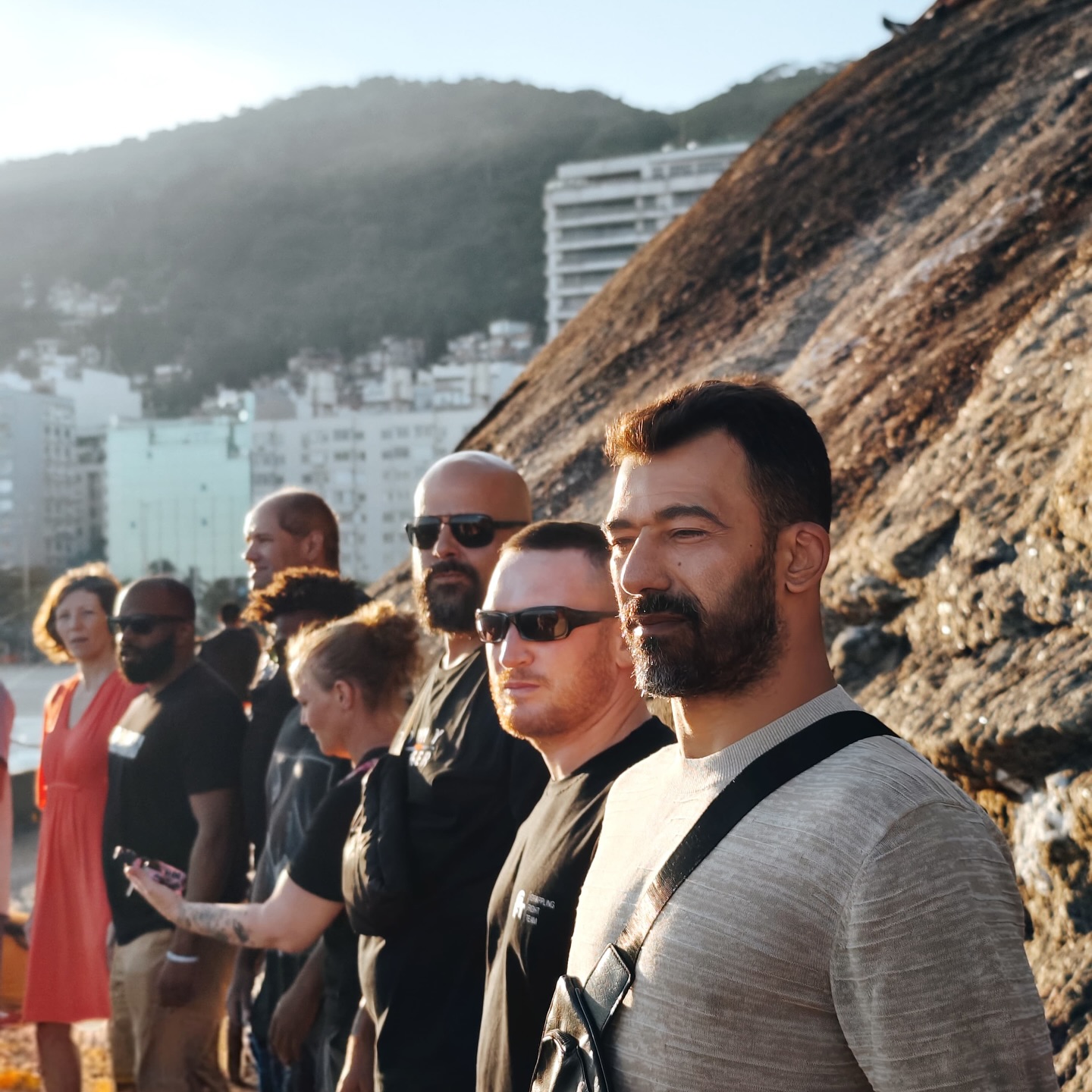OSS Rio Tour crew standing on the Arpoador rock in Rio de Janeiro
