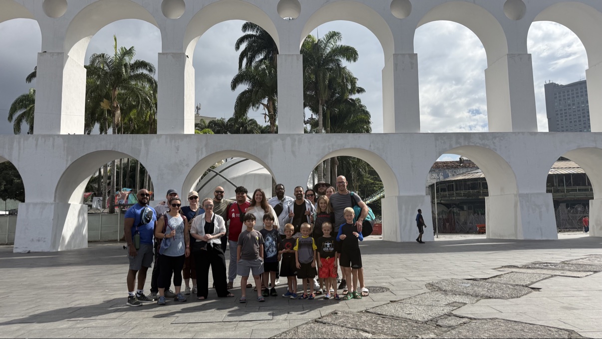 OSS Rio Tour group at the Lapa Arches in Rio de Janeiro