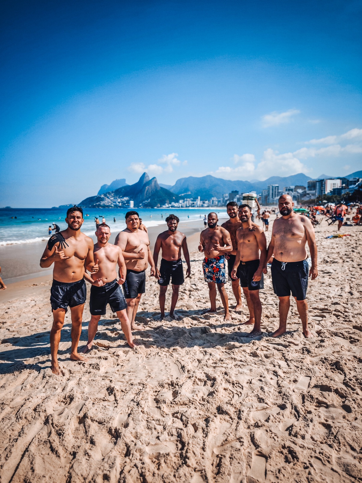 OSS Rio Tour group on the beach in Rio de Janeiro